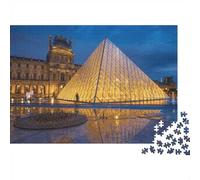 Louvre Glass Pyramid Paris 1000 Pcs Recycled Cardboard DIY Jigsaw Puzzle Gift for Couples Date Night Group Activity Cognitive Stimulation 70x50cm/1000pcs