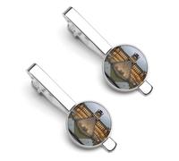 Louvre Museum in Paris 2 Pcs Tie Clips for Men Necktie Tie Bar