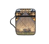 Louvre Museum in Paris Bible Cover with Zipper, Bible Case Organizer with Handle, Water-Resistant Oxford Fabric Bible Bag for Women Men 27x20cm