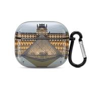 Louvre Museum in Paris Bluetooth Earbuds Case Cover Full Body Shockproof Protection Hard Case Support Wireless Charging with Keychain Personalized Gift for AirPods 3