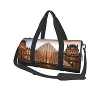 Louvre Museum in Paris Duffle Bag for Women Men Personal Item Travel Bags Canvas Weekender Overnight Bag Lightweight Sports Tote Gym Bag Carry On Luggage Bag, Black, One Size