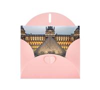 Louvre Museum in Paris Holiday Cards | Double Sided Glitter Cardstock | Christmas, Birthday, Valentine's Day, Wedding & Party Invitations | Envelopes Included