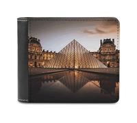 Louvre Museum in Paris Leather Wallet Slim Bifold Wallet Front Pocket Wallets Billfold Coin Purse Credit Card Holder