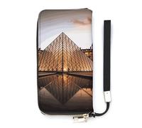 Louvre Museum in Paris Long Wallet Slim PU Leather Wallets for Men Women Minimalist Wallet with Card Slots, white, 20x10.5cm