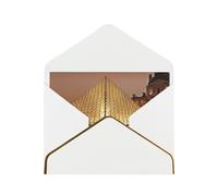 Louvre Museum In Paris Personalised Pearl-Finish Greeting Cards With Envelopes - Five Elegant Colourways, Gold-Edged Blank Cards, Suitable For All Occasions