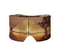 Louvre Museum in Paris Print Sleep Eye and Ear Muffs Mask - Soft & Breathable, Ideal for Travel, Meditation, and Nighttime Use