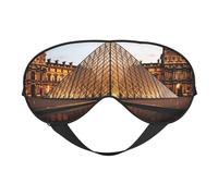 Louvre Museum in Paris Sleep Mask for Women & Men - Double-Sided Eye Mask with Adjustable Strap, Soft Silky Feel, Light-Blocking & Breathable for Travel, Nap, Shift Work, Yoga
