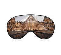 Louvre Museum in Paris Sleep Mask, Ultra Soft Eye Mask for Sleeping with Adjustable Strap, Comfortable Lightweight Blindfold Eyeshade, Total Blackout Eye Cover for Night Sleep Travel Office Nap