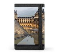 Louvre Museum in Paris Small Wallet Trifold Wallets Purse with 1 Cash Compartment And 8 Card Slots Money Clip