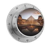 Louvre Museum in Paris Timer,Chef Cooking Timer Clock, Countdown Reminder No Batteries Required- Exquisite Stainless Steel Body for Exercise Outdoors