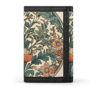 Louvre Museum in Paris Trifold Wallet Coin Purse With 8 Card Slots Credit Card Holder Divided Billfold Wallet, Green Floral Pattern, One Size, Modern