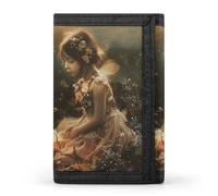 Louvre Museum in Paris Trifold Wallet Coin Purse With 8 Card Slots Credit Card Holder Divided Billfold Wallet, A Beautiful Fairy, One Size, Modern