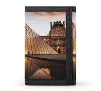 Louvre Museum in Paris Wallet,Credit Card Holder,Three-fold Wallet for Passport Covers, Purse Passport Bag for Men Women