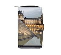 Louvre Museum in Paris Wallet for Men Women PU Leather Wallet Long Wallets Bifold Wallets with 12 Card Holder