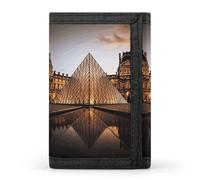Louvre Museum in Paris Wallet for Women Men Trifold Wallet Large Front Pocket Wallets Travel Slim RFID Blocking Wallets Coin Purse Credit Card Holder