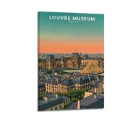 Louvre Museum, Paris Vintage Travel Poster Decorative Painting Canvas Wall Art Living Rooms Bedroom 16x24inch(40x60cm)