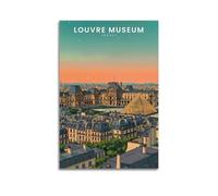 Louvre Museum, Paris Vintage Travel Poster Decorative Painting Canvas Wall Art Living Rooms Bedroom 24x36inch(60x90cm)
