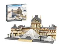 Louvre Paris Micro Building Blocks Set (3377PCS), Architecture Building Model Kit, World Famous Museum Collection for Adults & Kids, Educational DIY Building Toy, Home Decor Gift