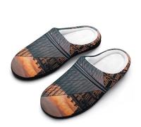 Louvre Reflection Sunset France Mens Slipper Slip On Winter Warm House Slippers Shoes Indoor Outdoor
