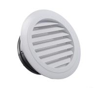 Louvre Vent Grille 200mm Round ABS Duct Cover with Flyscreen for Kitchen Extractor and Soffit Ventilation White(150mm)