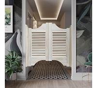 Louvred Saloon Doors for Kitchen Bathroom, Eco-Friendly Unfinished Interior Partition Door, 85/90/100cm Wide, Ideal for Cafe and Home Decor