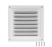 Louvred Wall Vent Cover with Flyscreen Air Ventilation Grille 150 x 150 mm