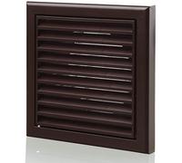 Louvred Wall Vent Grille 100mm - 4 Inch Brown with Flyscreen For Internal Or External Use