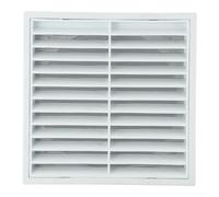Louvred Wall Vent Grille, White Wall Extractor Fan Air Vent Cover with Flyscreen for Bathroom-Ceiling-Cooker-Hood(150mm)