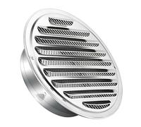 Louvred Wall Vent Grille with Insect Mesh, Stainless Steel Air Ventilation Duct Cover 50 80 120 160 200 300mm Round Extractor Fan Vent Cover Grille Louvrefor Kitchen Bathroom Office(160mm/6.3in)