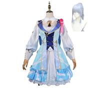 LOUYBCT Genshin Impact Kamisato Ayaka Cosplay Costume with Wig Role Play Full Set Outfits Anime Uniform Dance Stage Carnival Halloween Christmas Party Carnival Dress Clothes