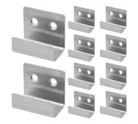 LOUZAGO 10 Pcs Wall Hanger, Stainless Steel Wall Mount Brackets Hook Wall Tile Bracket , Heavy Duty Wall Hanger Brackets Wall Tile Hanger for Picture Frame, Mirrors, Tile Display (Silver, Large)