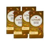 Lov-are Golden Ceylon Tea Bags 48G Fine Ceylon Black Tea from Sri Lanka Tea Bags Individually Wrapped Gift Box Sets for Tea Lovers 24 Tea Bags of 2G Fine Black Tea Bags Product of Ukraine Pack Of 4