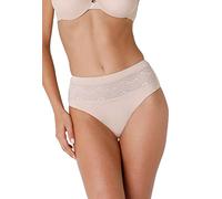 LOVABLE Celebrity Minimizer Women's Microfiber and Lace Maxi Briefs, Beige (Skin), L