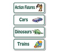 Lovable Labels Toy Bin Organization Labels 64 Pre-Printed + 8 Blank Storage Bin Stickers for Toy Storage, Toy Bin Labels Great Bin Organizer for Playroom and Daycare Centers.