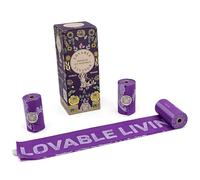 LOVABLE LIVINGS 100% Compostable & Biodegradable Dog Poop Bags - Extra Large, Leak-Proof, Odour proof, Tear-Resistant, Pet Waste Bags (Purple - Lavender scented, 10 rolls / 150 bags)
