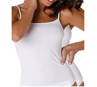 Lovable Women's Basic Soul Microfiber Tank Top, White, S (Pack of 2)