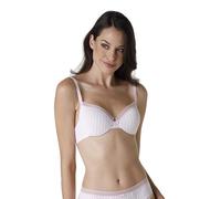 Lovable Women's Con Ferretto My Daily Comfort Printed Bra, Opaque, White Pink Stripes, 34 / 3C