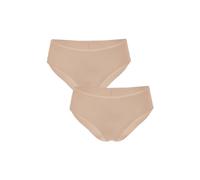 Lovable Women's Max Invisibility Microfiber Midi Briefs (Pack of 2), Beige, L