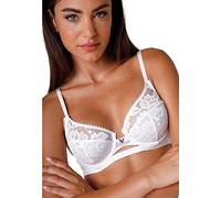 Lovable Women's Recycled Lace and Tulle Underwired Bra with 3-Cut Cups, Support, Elegance and Sensuality, Anniversary Lace, White, 38 / 5D
