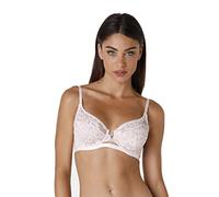 Lovable Women's Recycled Lace and Tulle Underwired Bra with 3-Cut Cups, Support, Elegance and Sensuality, Anniversary Lace, Powder, 34 / 3C
