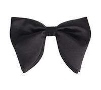 Lovacely Mens Oversized Satin Silk Bow Tie Solid Color Formal Tuxedo Big Bowtie, A - Black-2, One size