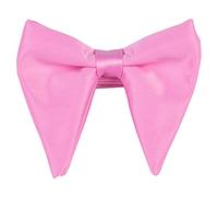 Lovacely Mens Oversized Satin Silk Bow Tie Solid Color Formal Tuxedo Big Bowtie, B- Pink, One size