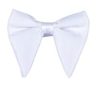 Lovacely Mens Oversized Satin Silk Bow Tie Solid Color Formal Tuxedo Big Bowtie, B- White, One size