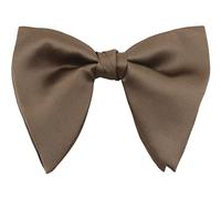 Lovacely Mens Oversized Satin Silk Bow Tie Solid Color Formal Tuxedo Big Bowtie, C- Brown, One size