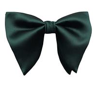 Lovacely Mens Oversized Satin Silk Bow Tie Solid Color Formal Tuxedo Big Bowtie, C- Dark Green, One size