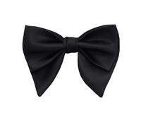 Lovacely Mens Oversized Satin Silk Bow Tie Solid Color Formal Tuxedo Big Bowtie, D- Black, One size
