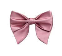 Lovacely Mens Oversized Satin Silk Bow Tie Solid Color Formal Tuxedo Big Bowtie, D- Pink, One size