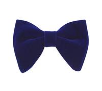 Lovacely Mens Oversized Velvet Bow Tie Solid Color Formal Tuxedo Pre-Tied Big Bowtie, Blue, One size