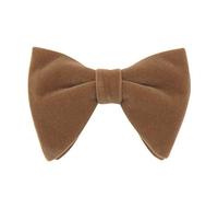 Lovacely Mens Oversized Velvet Bow Tie Solid Color Formal Tuxedo Pre-Tied Big Bowtie, Camel, One size