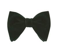 Lovacely Mens Oversized Velvet Bow Tie Solid Color Formal Tuxedo Pre-Tied Big Bowtie, Dark Green, One size